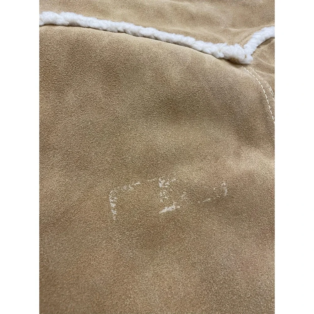 Vintage Levi's Vest‎ Mens Medium Beige Suede Sherpa Lined Western 60608-9724